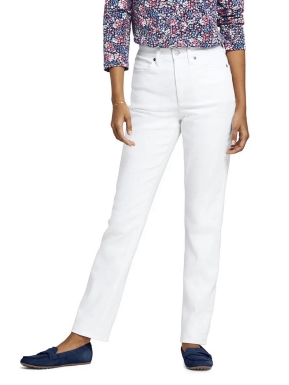 NWT Lands’ End High Rise Straight Jeans